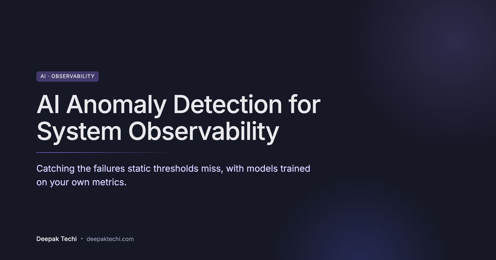 AI Anomaly Detection for System Observability