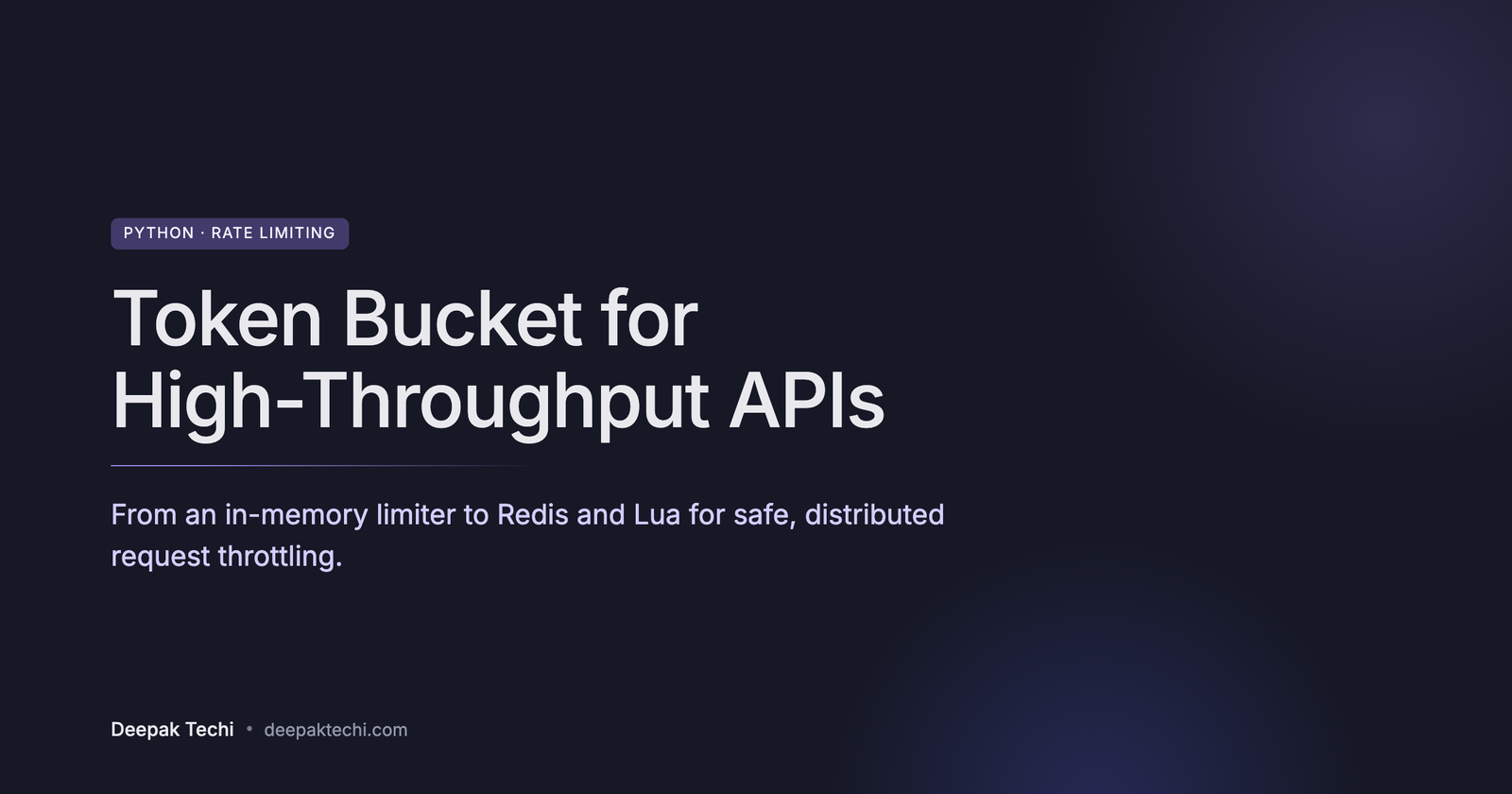 Python Rate Limiting: Token Bucket for High-Throughput APIs