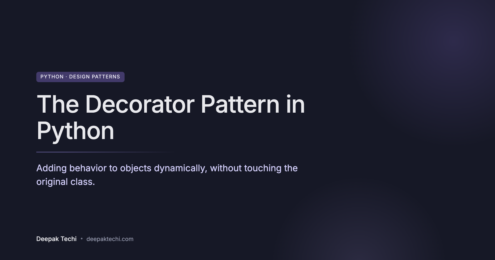 The Decorator Pattern in Python, Beyond @decorator Syntax